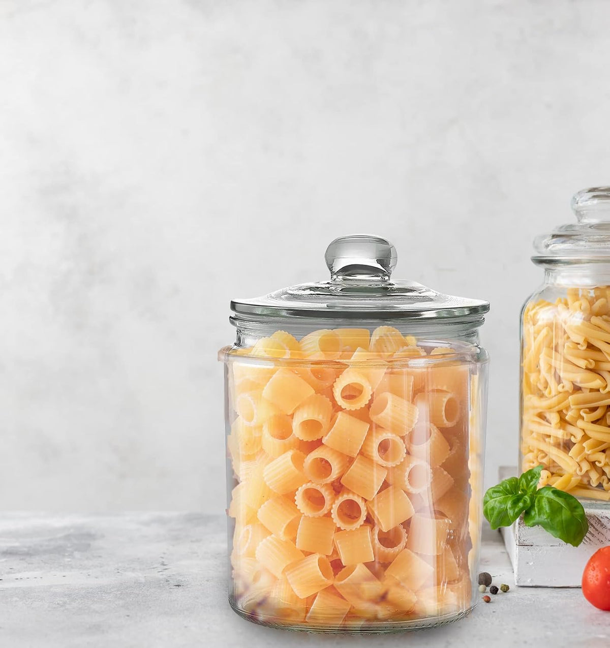 Set of 2 Glass Jar with Lid (2 Liter) | 1/2 Gallon Airtight Glass