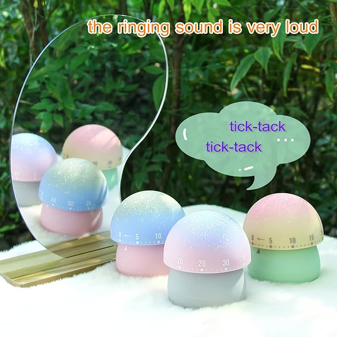 Mechanical Kitchen Timer, Cute Mushroom Timer - Image 4