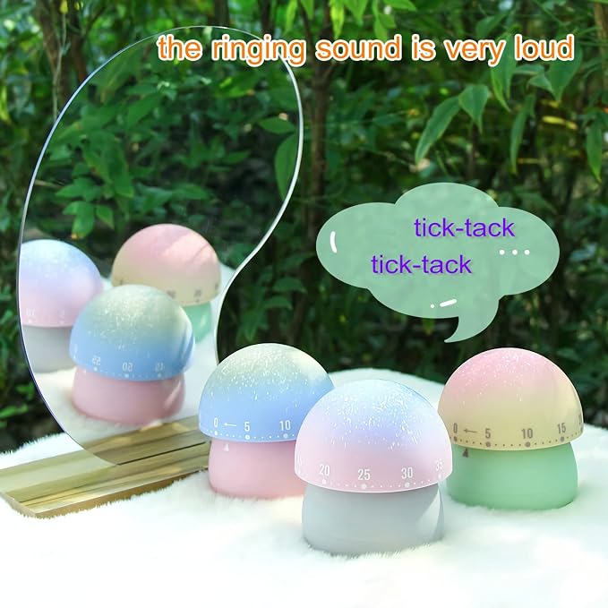 Mechanical Kitchen Timer, Cute Mushroom Timer - Image 4