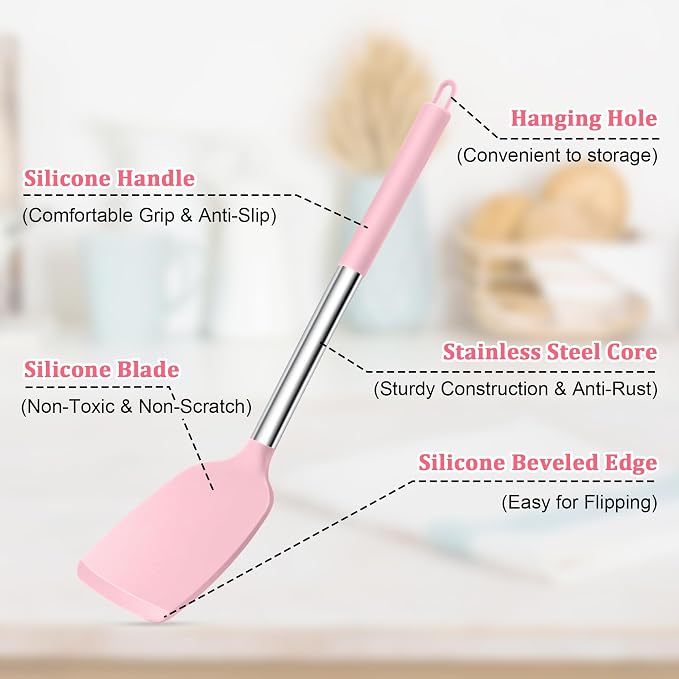 TeamFar Cooking Utensils Set, Heatproof & Healthy, Nonstick & Easy Clean - Image 3