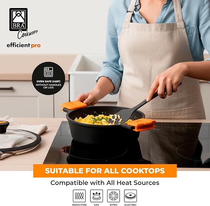 BRA COOKWARE Efficient Pro Nonstick Stock Pot w/Lid | 9.5 Inch 4.2 Quart - Image 4