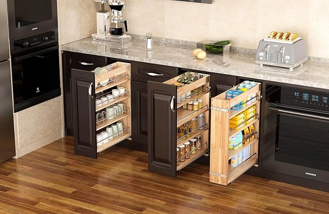 4 Tier Pull Out Spice Rack Holder Shelves, spice organization - Image 5