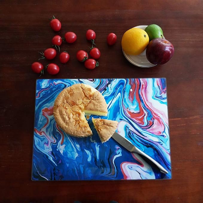 VASUHOME Glass Cutting Board, 16 * 12 inch Set of 1 Tempered Glass Cutting Board - Image 3