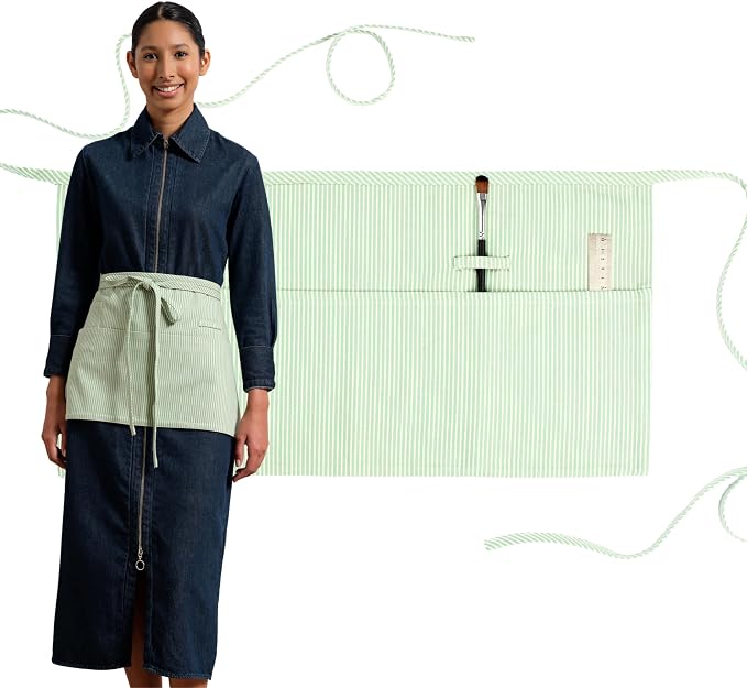 MEEMA Chef Waist Apron Cotton Fabric |Washable & Breathable Waitress & Server by MEEMA