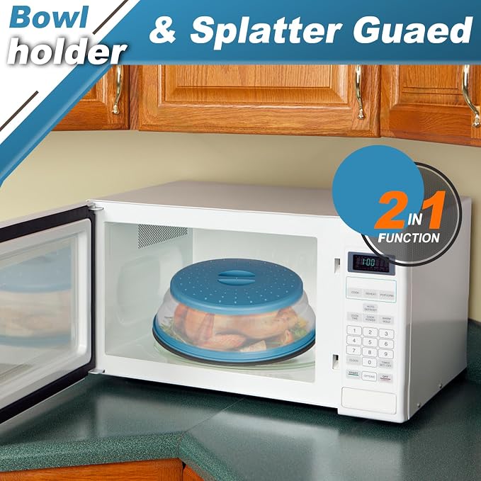 4 in 1, WENWELL Vented Collapsible Microwave Splatter Cover & Mat, Kitchen dish - Image 5