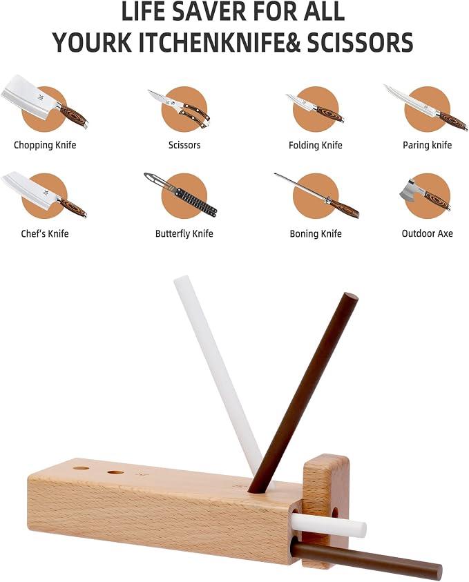 4-Rod Turn Box, Ceramic Sharpener Rod from Kitchen Sharpening Tool, Portable - Image 4