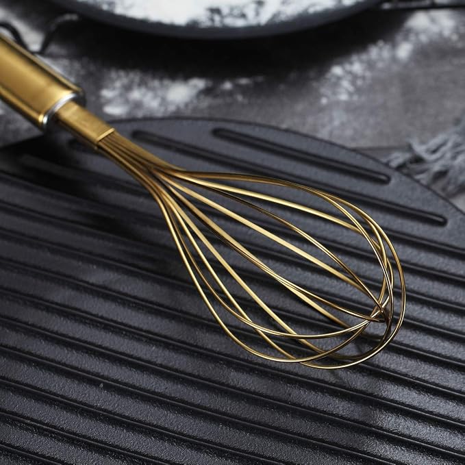 Berglander Gold Whisk Pack of 3 Stainless Steel 8", Titianium Plating Whisks - Image 8