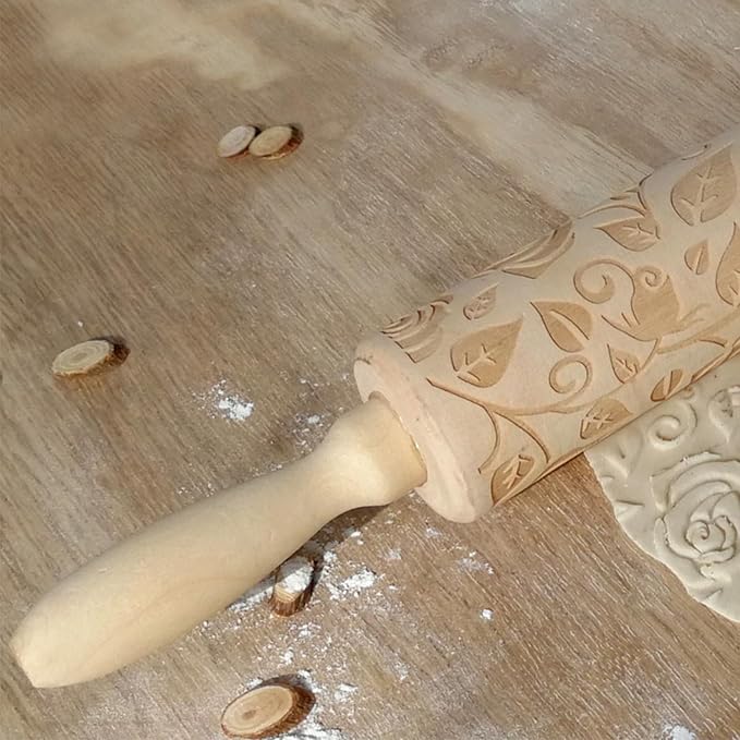 Ragyzity Wooden Embossed Rolling Pin - Image 6