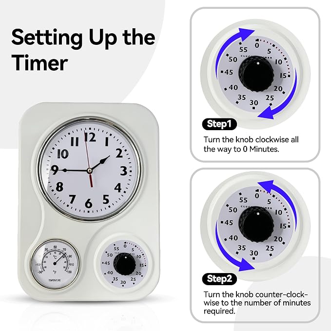 Lily's Home - 9.5 Inch x 12.5 Inch - Retro Kitchen Wall Clock, Vintage Wall - Image 7