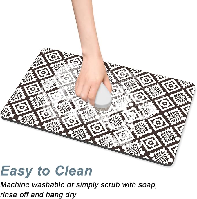 Rnivvi Coffee Mat, Hide Stain Rubber Backed Absorbent Dish Drying Pad - Image 5