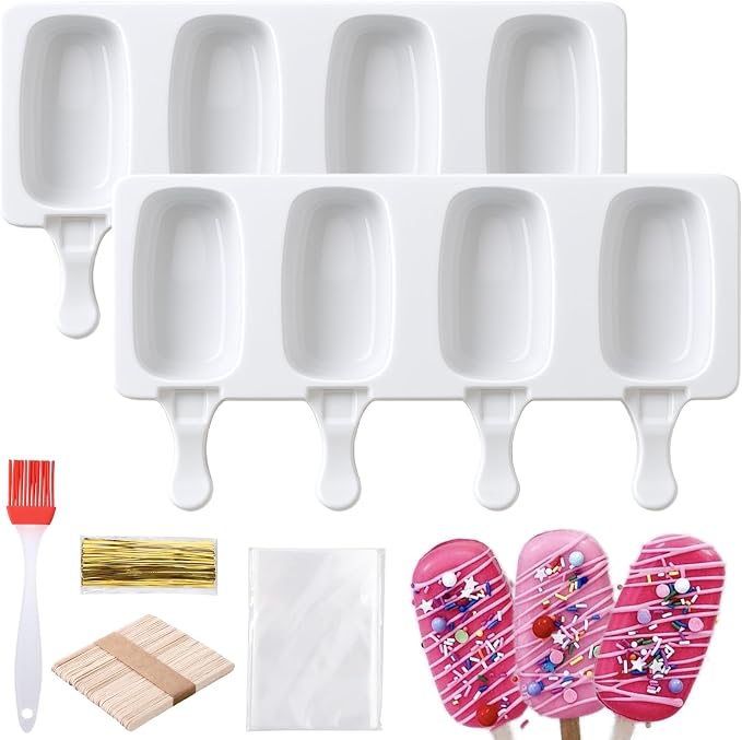 Juome Cake Pop Mold Kit, 8 Cavities Small Cakesicle Molds Silicone by Juome