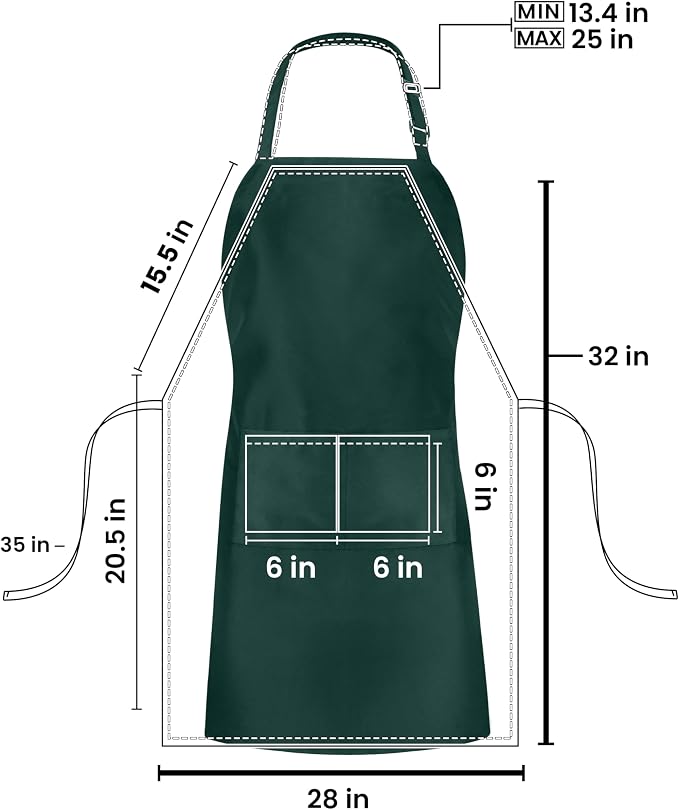 Utopia Kitchen 10 Pack Bib Apron Adjustable - Image 2