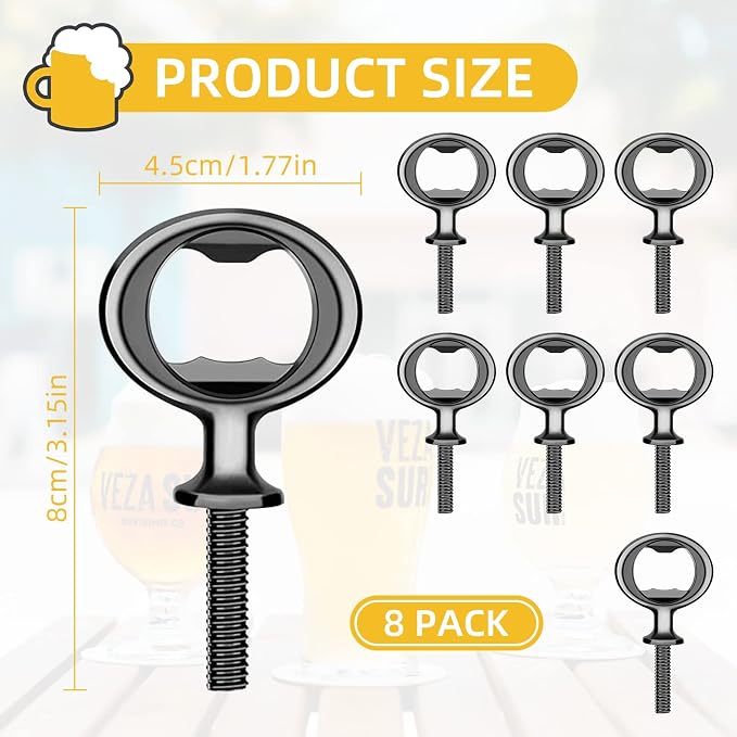 Metal Bottle Opener Kits 8 Pack Blank Stainless Steel Bottle Opener Insert Kits - Image 2