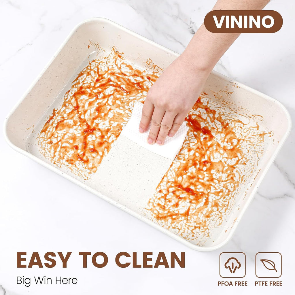 Vinino 8-Piece Baking Pans Set Nonstick, Bakeware Set includes