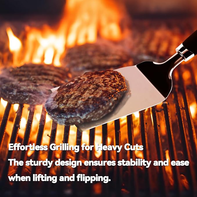 Metal Spatula for Cast Iron Skillet Grill & BBQ, Flat Top Griddle Spatulas for - Image 4