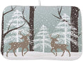 Winter Dish Drying Mat 18 x 24 inch Winter Landscape Snow Tree Deer Decorative by AEIOAE