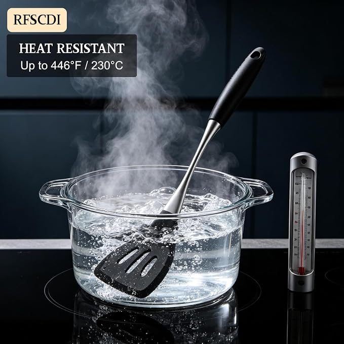 Premium Black Silicone Cooking Utensils Set - Image 4
