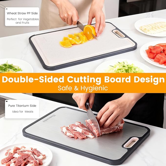 Titanium Cutting Board for Kitchen, Double Sided Cutting Board, Pure Titanium - Image 3
