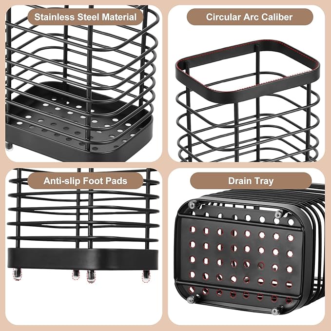 Utensil Holder, Stainless Steel Utensil Drying Rack - Image 3