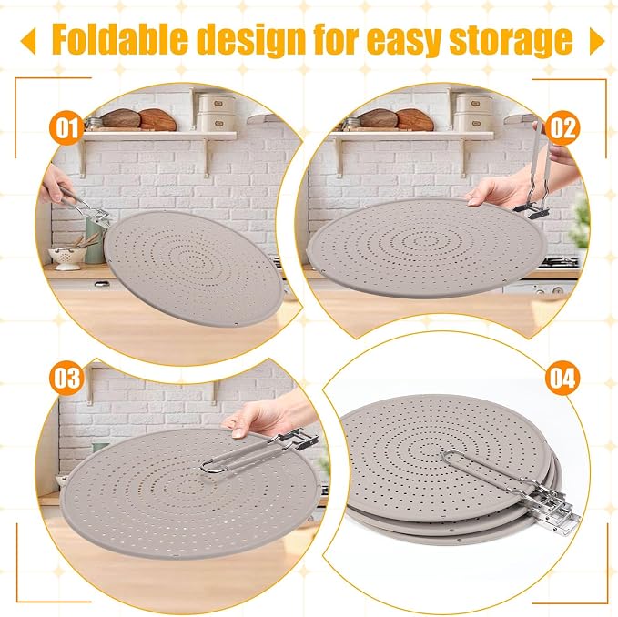 Tioncy 3 Pcs Silicone Splatter Screen - Image 5