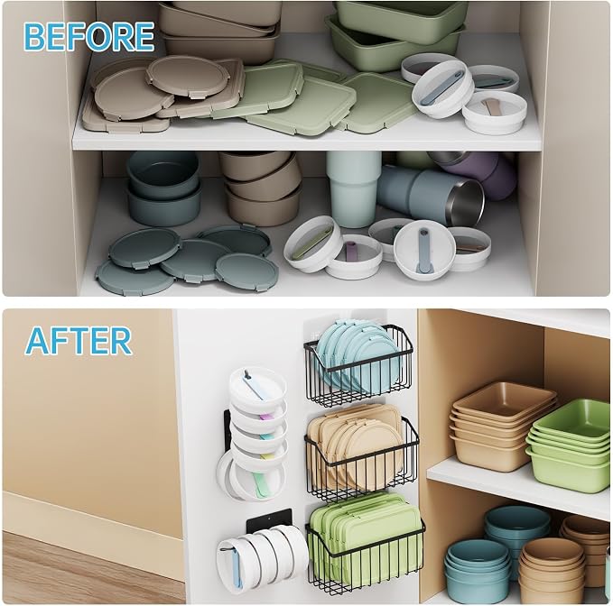NiHome 5PCS Cabinet Door Lid Organizers Holders - Image 8