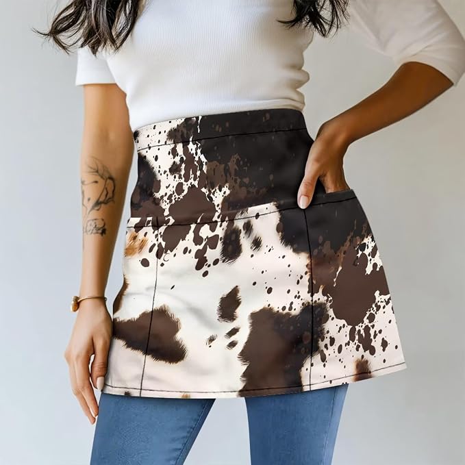Server Apron with 3 Pockets, Waterproof Oil Waitress Waiter Half Apron - Image 2