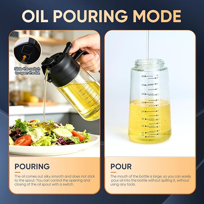 Olive Oil Sprayer for Cooking – 2 in 1 Olive Oil Dispenser Bottle for - Image 4