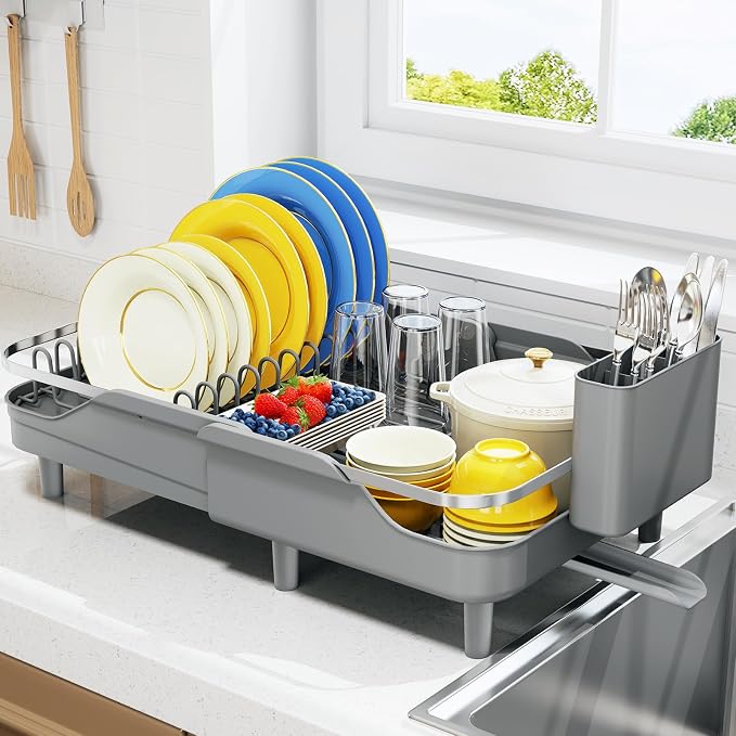 Urackify Expandable Dish Rack for Kitchen Counter, 16.14"-23.62" Large by Urackify