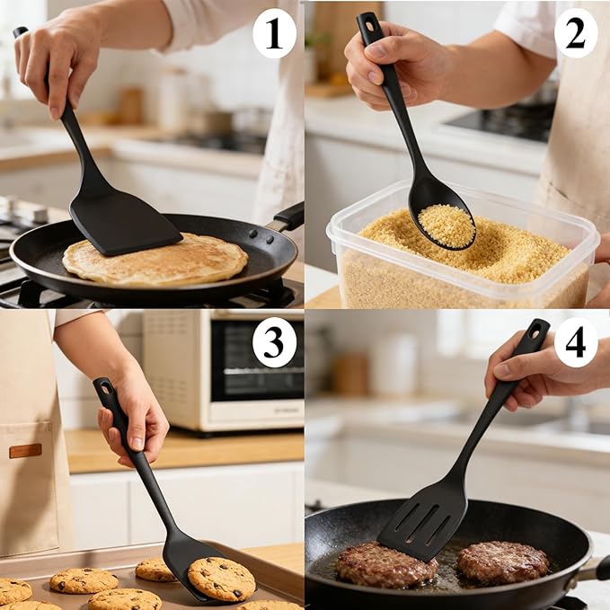 Silicone Spatula Turner, 600°F Heat Resistant Spatulas - Image 8