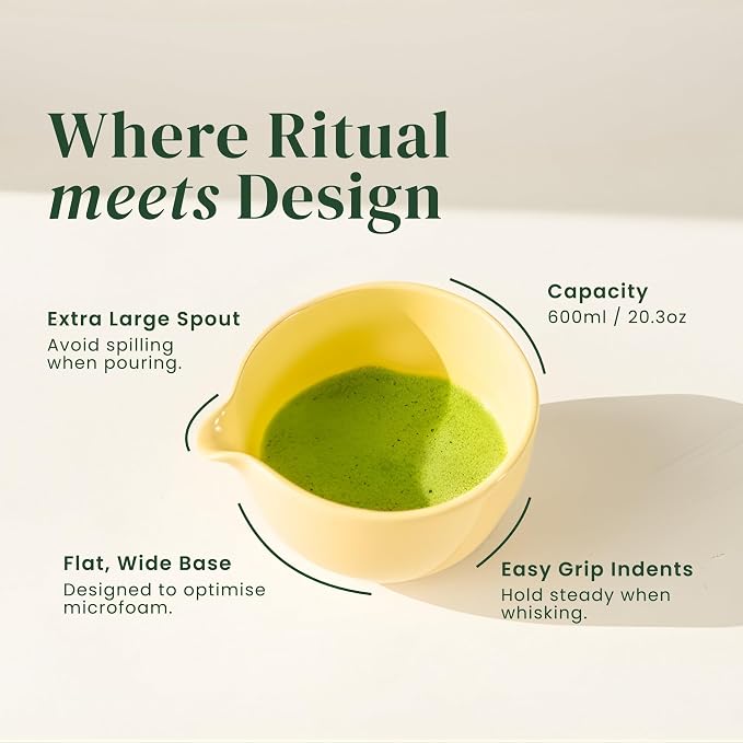 Crafti Ceramic Yellow Matcha Bowl | Golden Hour Butter Yellow | Crafted - Image 2
