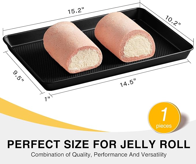HONGBAKE Jelly Roll Pan 15x10, Cookie Sheets - Image 3