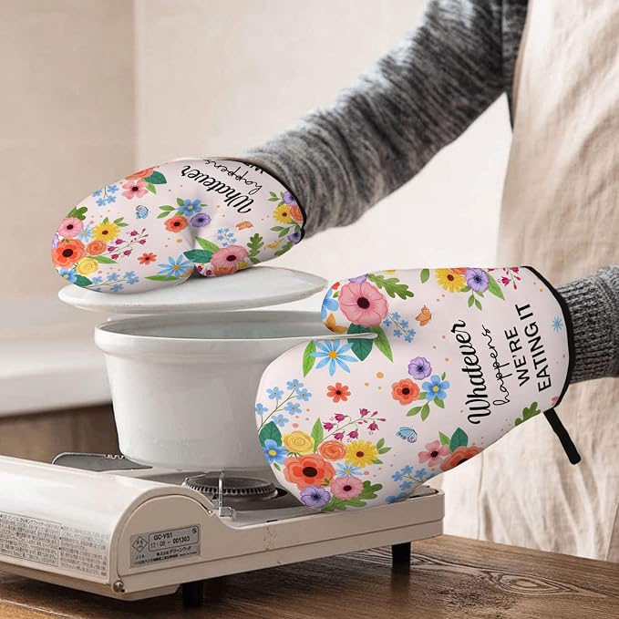 Funny Oven Mitts & Pot Holder Set, Heat Resistant Silicone Oven Mitts, Humorous - Image 7