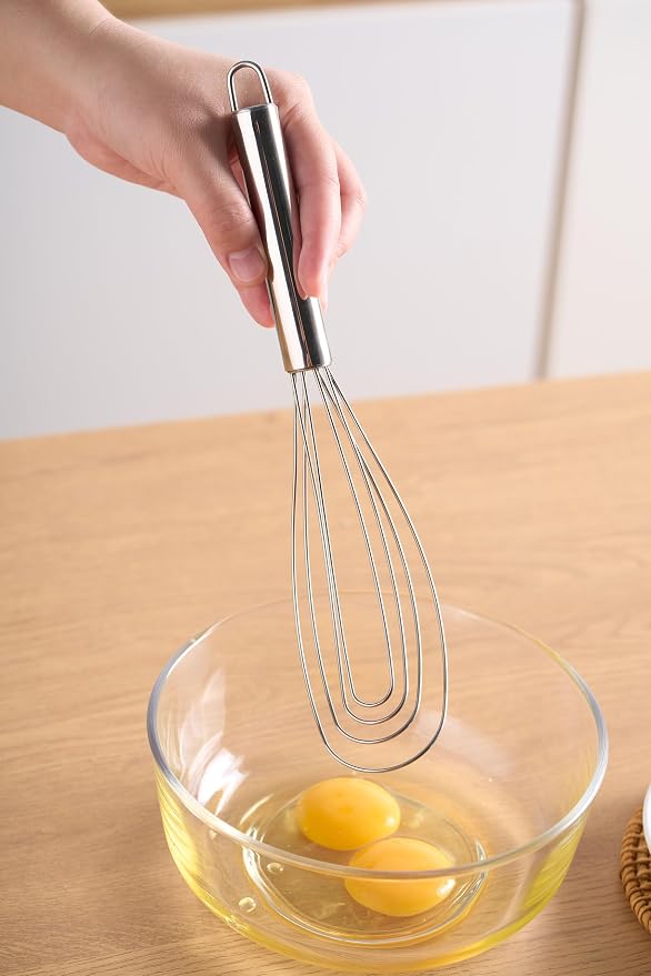 10.63" Stainless Steel Flat Whisk, Egg Beater - Image 7