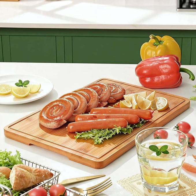Zarler Bamboo Cutting Boards for Kitchen, 15.5x10.5 Durable Wood Cutting Board - Image 6