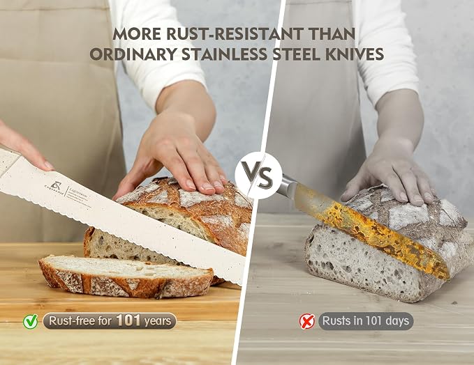 CoquusAid Upgrade Bread Knife for Homemade Bread, World‘s 1st Double Serrated - Image 5