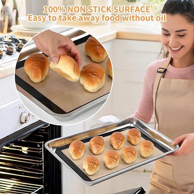 Luckyiren 2-Pack Silicone Baking Mats – Non-Stick Reusable Oven Liners - Image 4