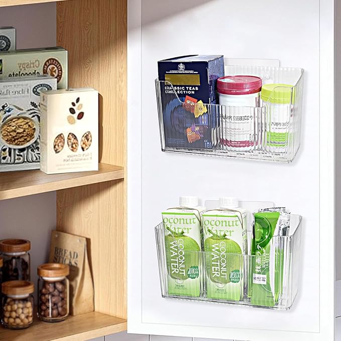 Pensino 2 Pack Adhesive Cabinet Door Organizer Storage Caddy - Image 3