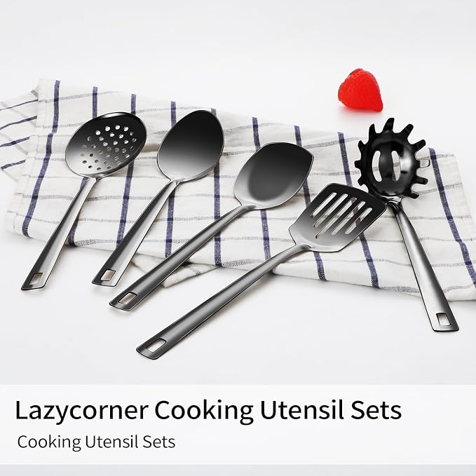 Lazycorner Cooking Utensil Set 11 Pcs Stainless Steel Kitchen Utensils Set Wok - Image 6
