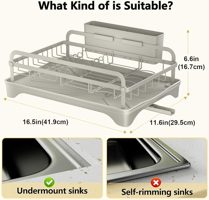 LIYI Dish Rack - Dish Racks for Kitchen Counter, Kitchen Dish Drying Rack - Image 6