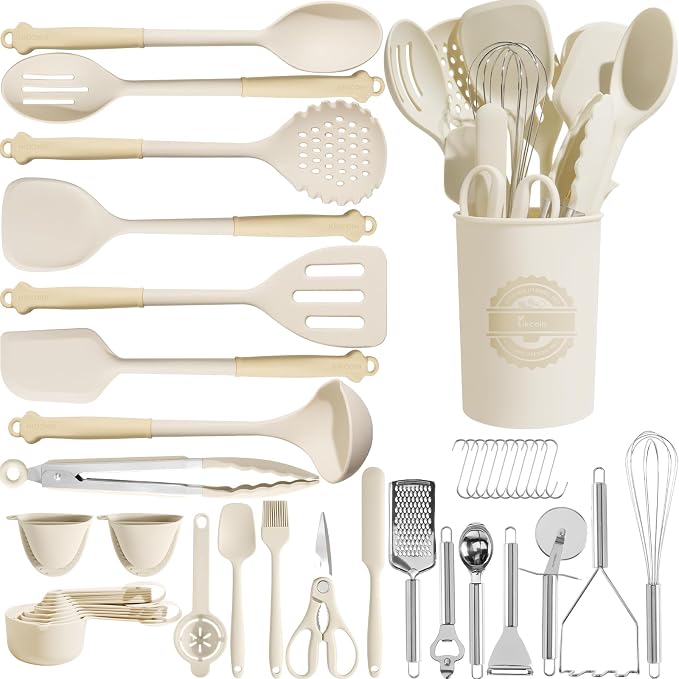 Kikcoin 43Pcs Large Kitchen Utensils Set by Kikcoin