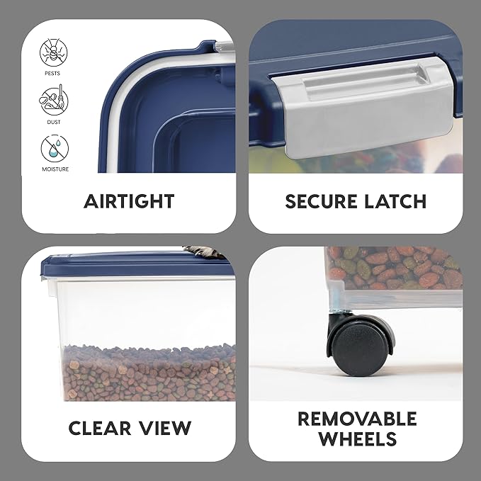 IRIS USA Airtight Dog Food Storage Container, Attachable Wheels, - Image 5