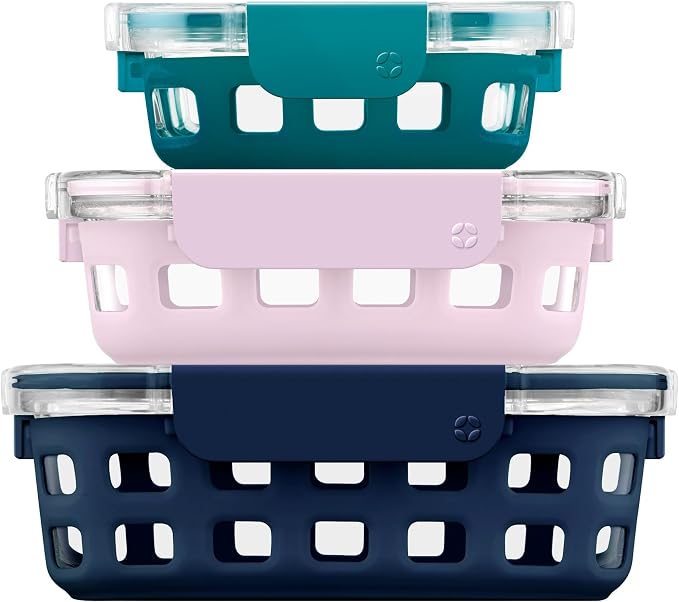 Ello Duraglass Mixed Meal Prep Sets Leak-Proof Glass Food Storage Containers by Ello