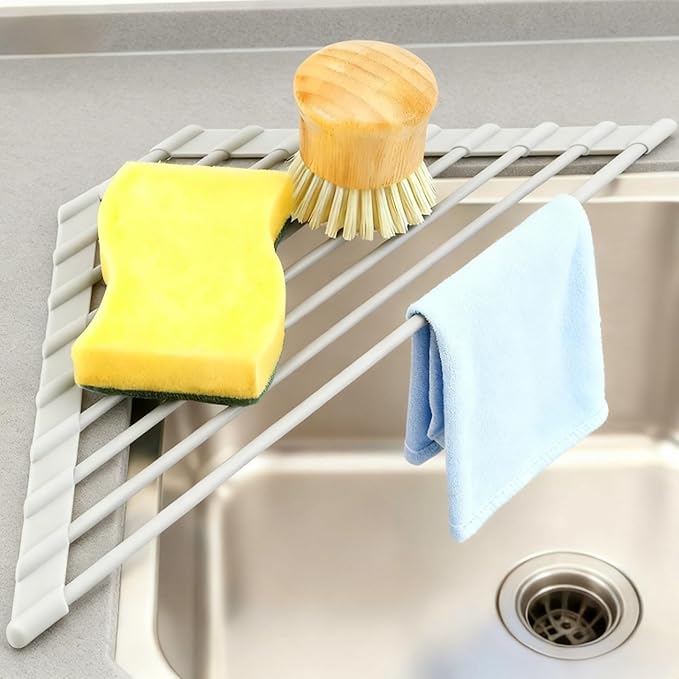 MERRYBOX Triangle Roll Up Dish Drying Rack Over The Sink, 2025 Anti-Rust Sink - Image 9