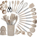 QMVESS Silicone Cooking Utensils Set, 446°F Heat Resistant Spatula, Spoons Set by QMVESS