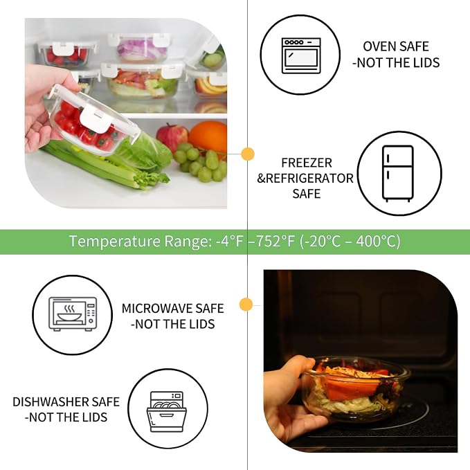 HOMBERKING Glass Food Storage Containers - Image 3