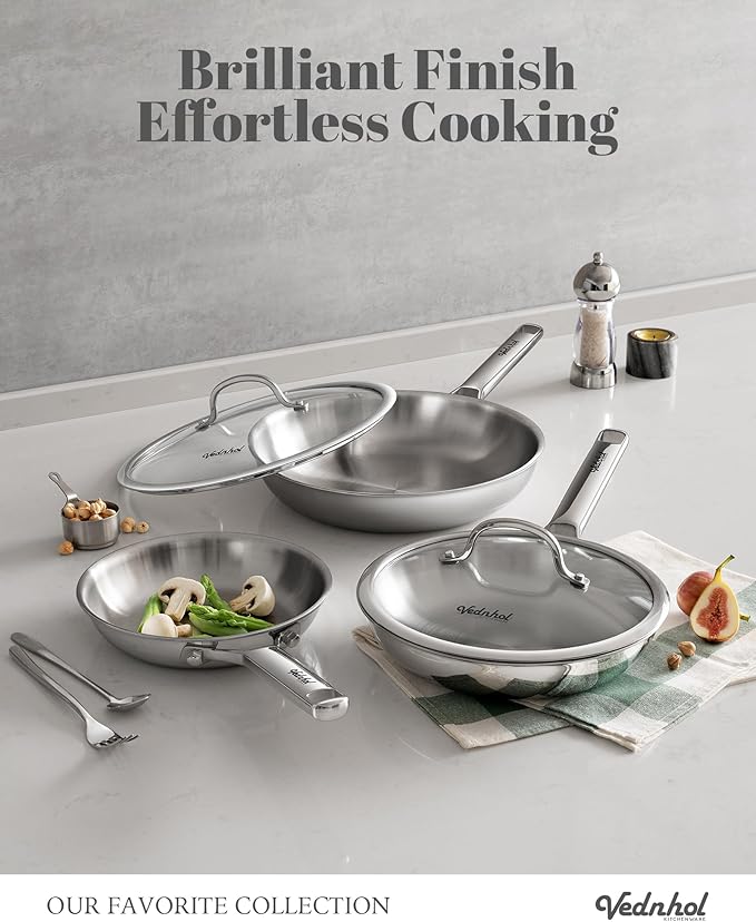Stainless Steel Pan, 12 Inch Stainless Steel Frying Pan, Tri-Ply Stainless - Image 2