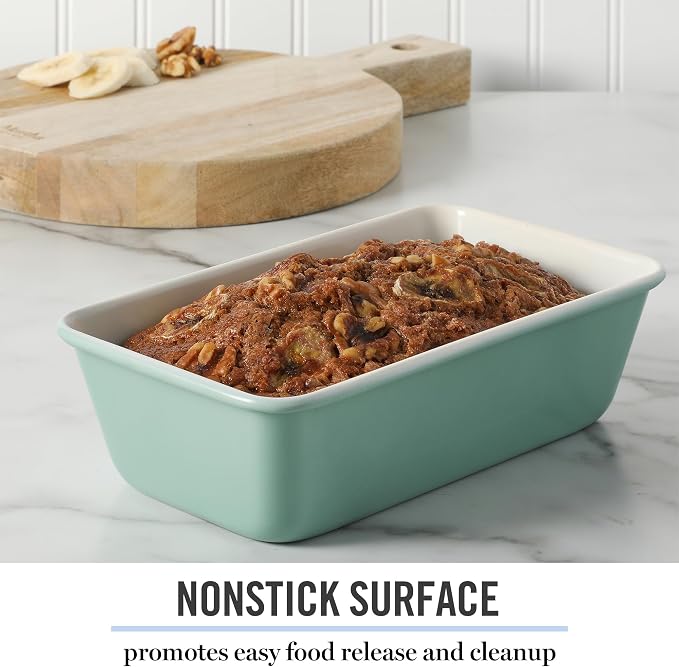 Martha Stewart Gallen 9-Inch Nonstick Carbon Steel Loaf Pan – Teal, Durable - Image 3
