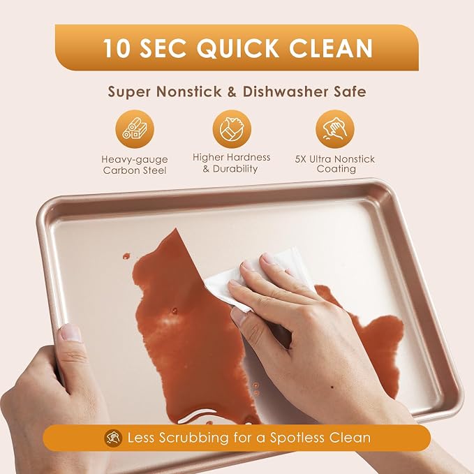 Baking Sheet Pan Set of 3, Commercial Cookie Sheets - Image 8