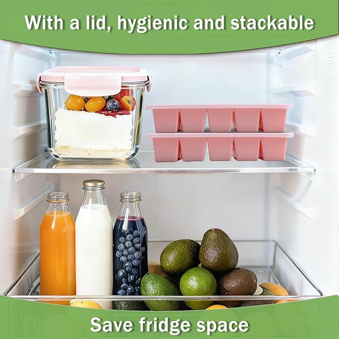 Ice Cube Trays for Freezer, 2 Pack Easy Release Slicone Ice Cube Tray - Image 4