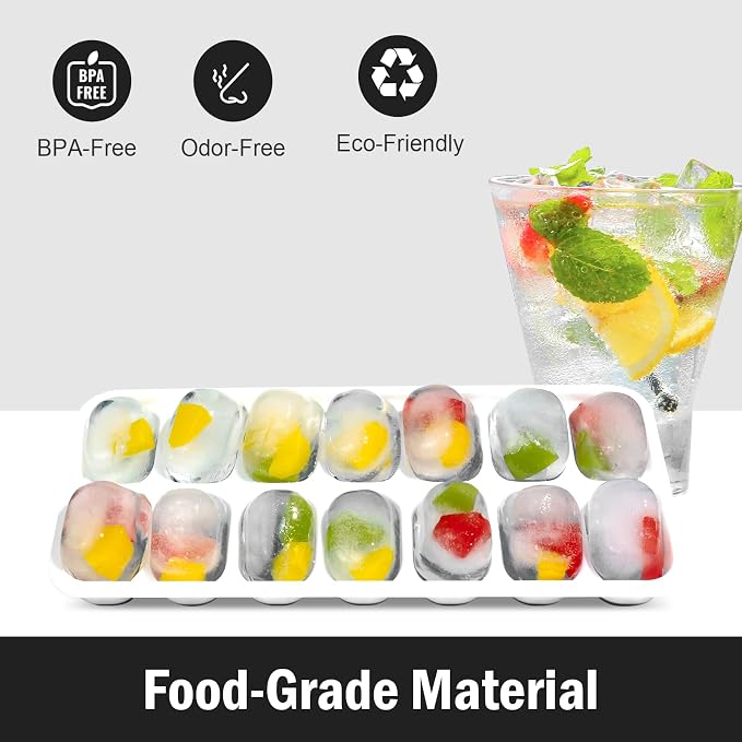 Ice Cube Trays 5 Pack for Freezer – 70 Cubes, Reinforced Snap Lids That Stay - Image 3